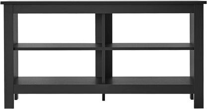 Black TV Stand for 50-Inch Television with Storage Shelves - Versatile Entertainment Center and Media Console for Living Room and Bedroom