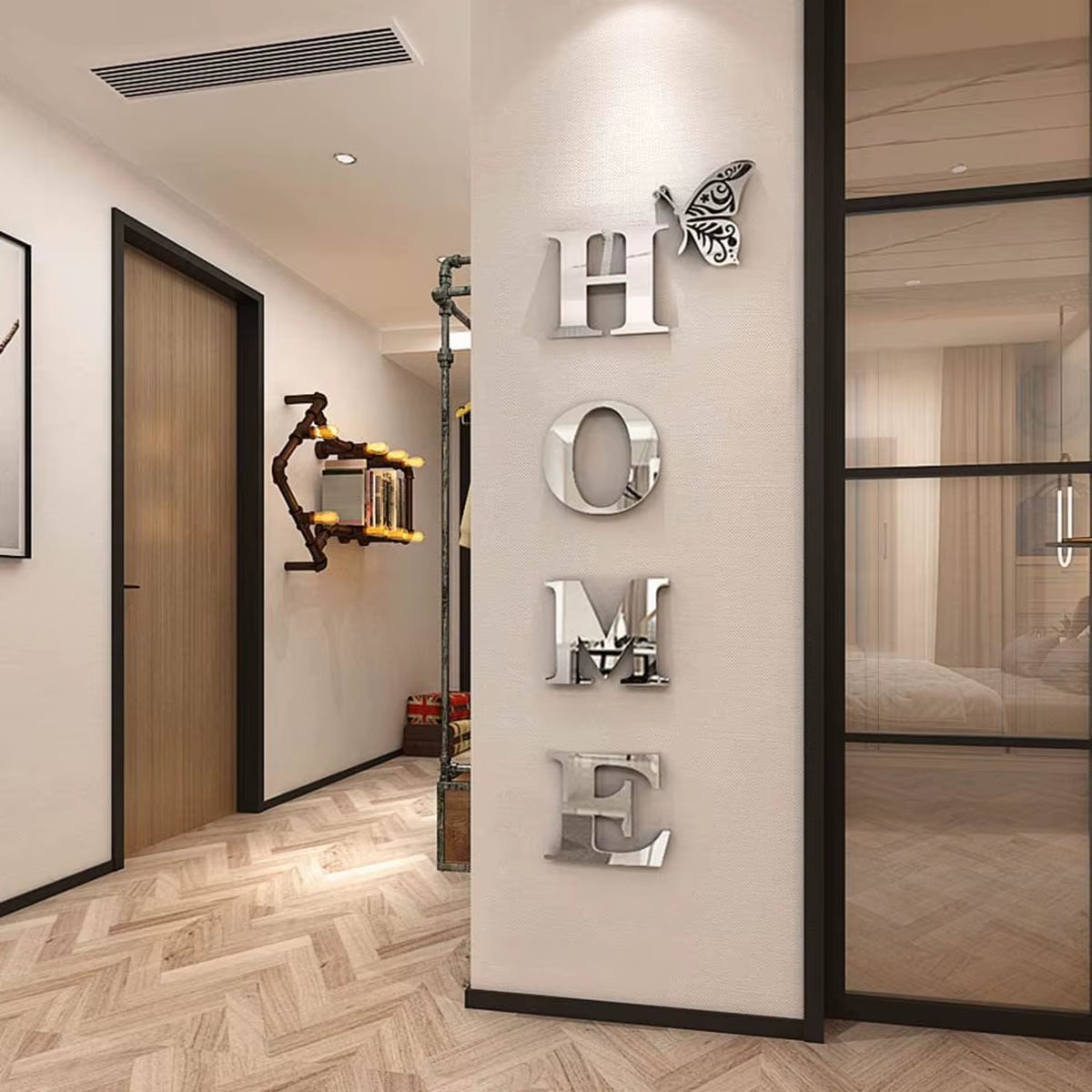 HOME Logo 3D Mirror Wall Art