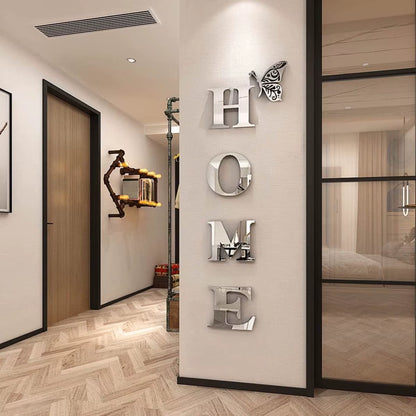 HOME Logo 3D Mirror Wall Art