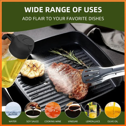 Spray for Olive Oil Dispenser Plastic 2 in 1 Oil Spray&Pour Oil Mister Bottle Cooking BBQ Baking Airfryer 500ML for Oil Bottles
