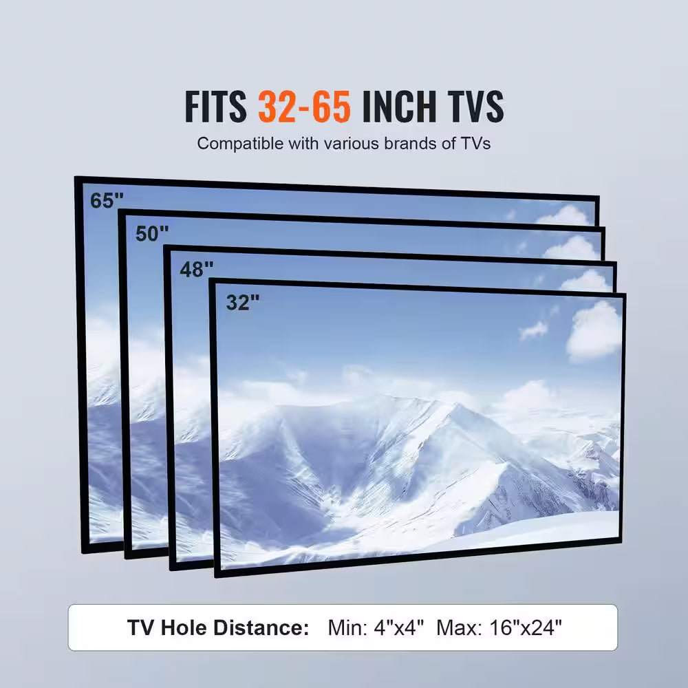 TV Stand Mount, Swivel Tall TV Stand for 32 In. to 65 In. Tvs, Height Adjustable Portable Floor TV Stand