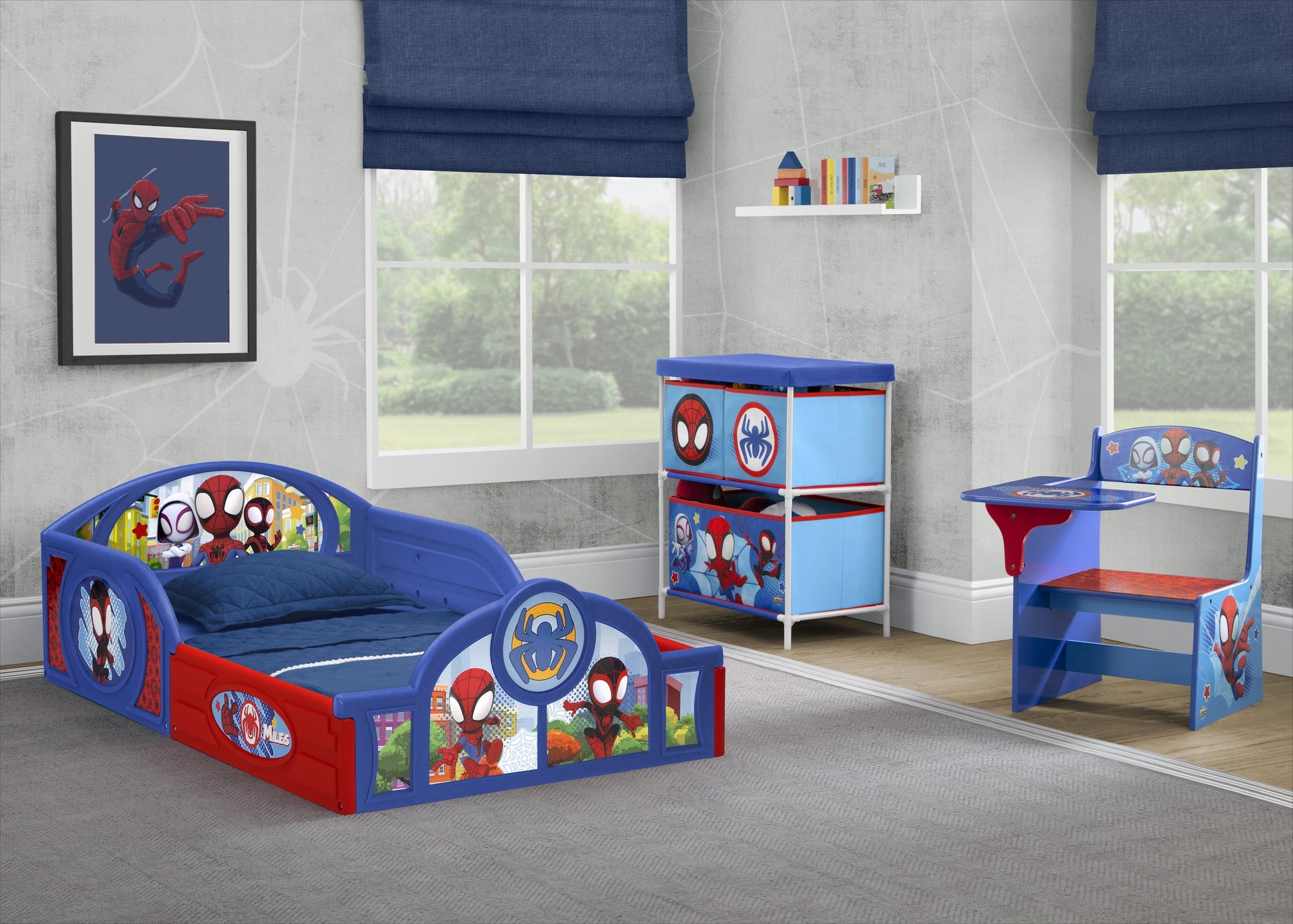 Spidey and His Amazing Friends 3-Piece Toddler Bedroom Set in Blue